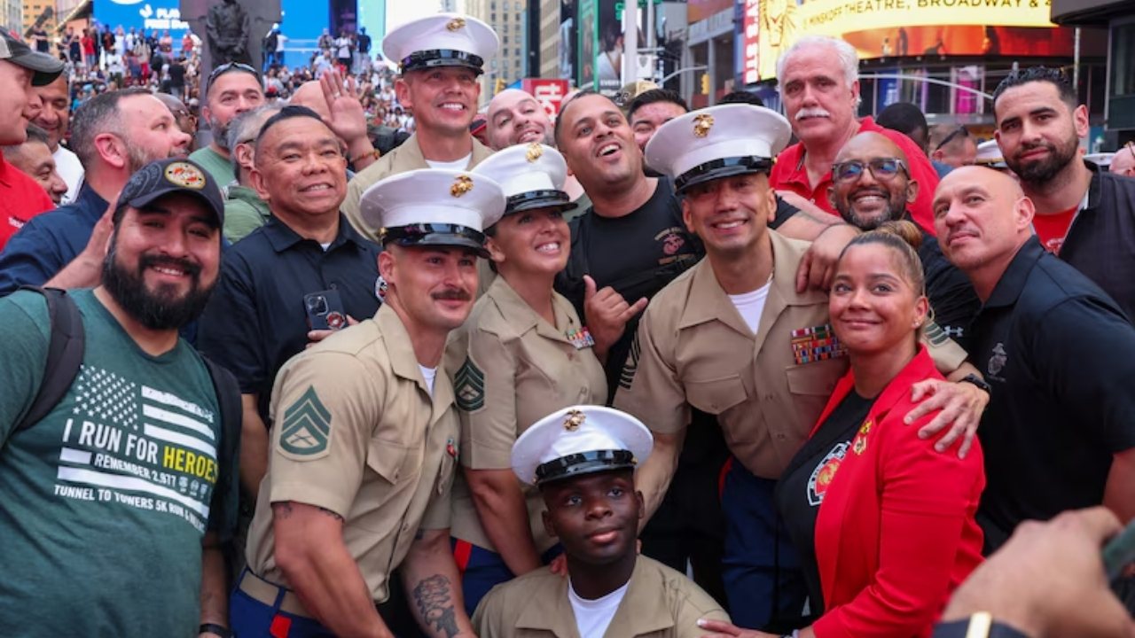 Eternal Brotherhood Marines Unite in Times Square for Fleet Week 2024