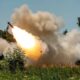 The Army’s Task Force Voit High Mobility Artillery Rocket System of the 1st Cavalry Division fires a rocket during a platoon live-fire qualification on Camp Tapa, Estonia, June 27,