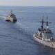 SOUTH CHINA SEA (July 31, 2024) – Independence-class littoral combat ship USS Mobile (LCS 26) conducts a Maritime Cooperative Activity with Philippine Navy’s Gregorio del Pilar-class patrol ship, BRP Ramon Alcaraz (PS 16), in the South China Sea, July 31, 2024. Mobile, part of Destroyer Squadron 7, is on a rotational deployment operating in the U.S. 7th Fleet area of operations to enhance interoperability with allies and partners and serve as a ready-response force in support of a free and open Indo-Pacific region. (U.S. Navy photo by Naval Aircrewman Tactical Helicopter 2nd Class Diego Chavez)