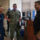 U.S. Coast Guard Cmdr. Brian Gismervik, commanding officer of Coast Guard Cutter Northland (WMEC 904), U.S. Navy Cmdr. Jeremiah Chase, commanding officer of Arleigh Burke-class guided-missile destroyer USS Delbert D. Black (DDG 119) and Royal Canadian navy Capt. Gord Noseworthy, commander of Task Group 300.10, talk at a pre-sail conference for Operation Nanook, Aug. 12, 2024, in Halifax, Nova Scotia.