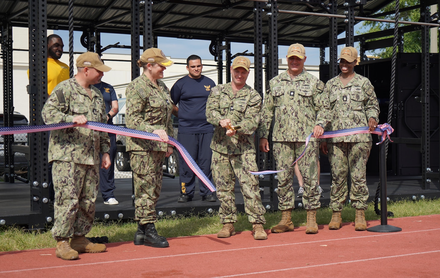 Huntington Hall receives U.S. Navy's first outdoor fitness pavilion