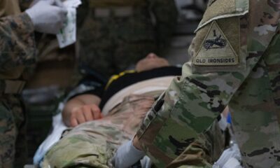 U.S. Army combat medics assigned to 4th Battalion, 70th Armor Regiment, 1st Armored Brigade Combat Team, 1st Armored Division, and U.S. Navy corpsmen assigned to 3rd Medical Battalion, 3rd Marine Logistics Group, engage in a rigorous cross-training exercise during Pacific Fortitude at Rodriguez Live Fire Complex, South Korea, August 13, 2024. Pacific Fortitude supports long-standing agreements to the Republic of Korea by deploying forces, drawing and supporting equipment to validate unit readiness and the U.S. commitment to the ROK-US alliance. (U.S. Army photo by Spc. Hunter Grice)