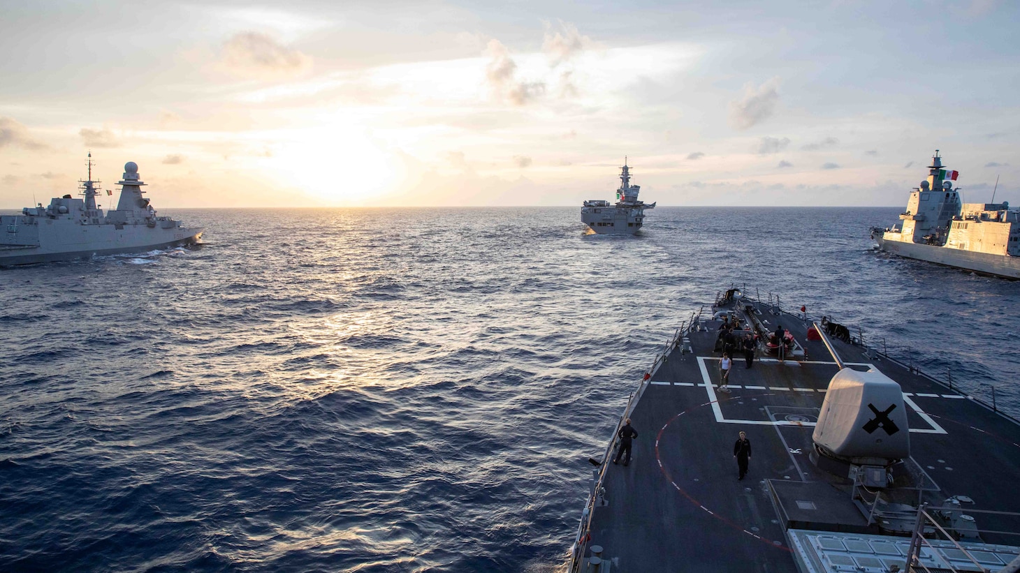 Royal Australian Air Force, Italy, and U.S. naval forces conduct a multilateral exercise