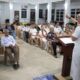 Rear Adm. Brent DeVore, delivers remarks during the closing ceremony for Pacific Partnership 2024-2 in Kosrae, Federated States of Micronesia.