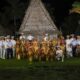 Service members assigned to Pacific Partnership 2024-2 and traditional Yapese dancers pose for a photo in Yap, Federated States of Micronesia, (U.S. Navy photo by Mass Communication Specialist Seaman Gavin Arnoldhendershot)