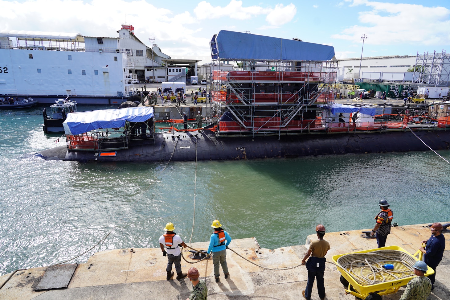 Pearl Harbor Naval Shipyard Begins USS North Carolina Submarine Maintenance