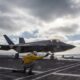 VMFA-314 launch and recover F-35C as during carrier qualifications aboard USS Abraham Lincoln (CVN 72).