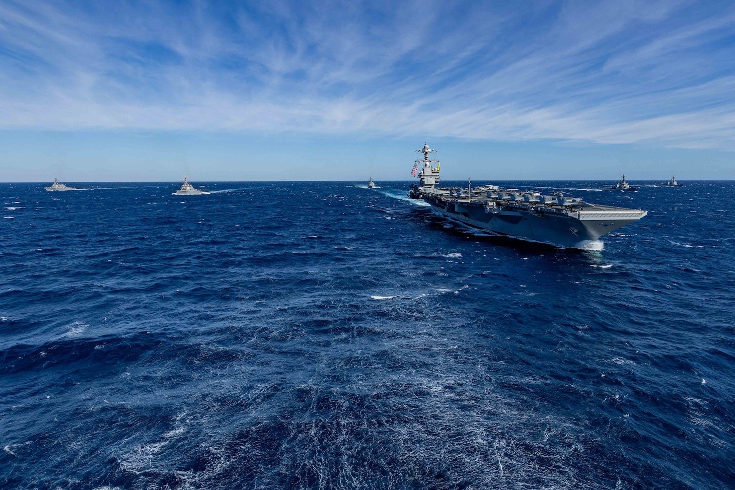 Everyone Fights: Gerald R. Ford Carrier Strike Group (CSG), CSG-12 Units Come Together for First Integrated, At Sea Training Event