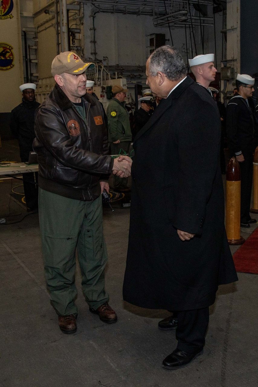 Secretary of the Navy visits USS George H. W. Bush