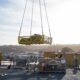 Members of Mobile Diving and Salvage Company 3-8 and contractors conduct salvage operations for an EA-18G Growler in San Diego Bay, Feb. 18, 2025.