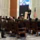 U.S. Navy Vice Adm. George Wikoff, commander of U.S. Naval Forces Central Command and U.S. 5th Fleet, delivers final remarks during the closing ceremony of International Maritime Exercise (IMX) 2025 in Manama, Bahrain.