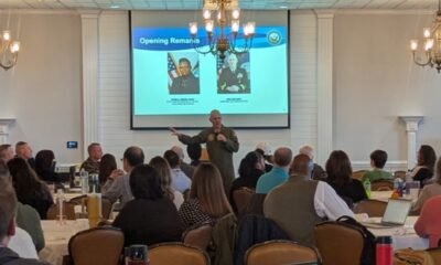 Rear Adm. John Hewitt, Commander, Navy Region Southeast, speaks to military and civilian installation planners and commanding officers at the first of four FY25 Department of the Navy Title 10 Authorities workshops to explore creative solutions to today’s installation and infrastructure challenges.